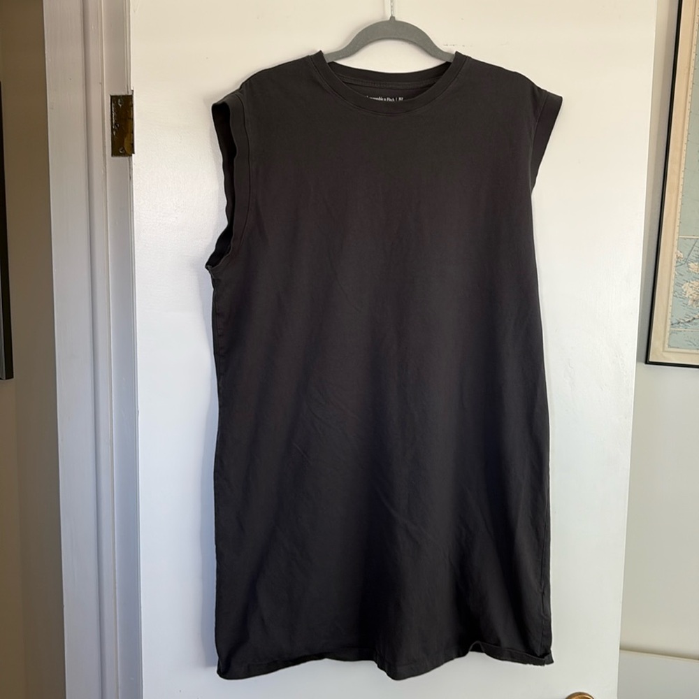 Abercrombie & Fitch XL Tall Grey T-shirt midi dress